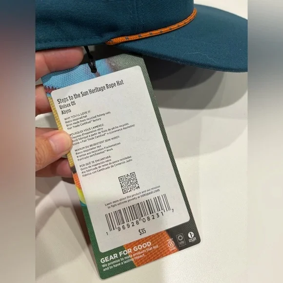 Cotopaxi Steps to the Sun Heritage Rope Hat Blue Abyss Cap NWT Adjustable Strap - Picture 5 of 7